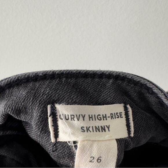 Madewell Curvy High-Rise Skinny Jeans Gray distressed button zip pockets stretch - Picture 11 of 13